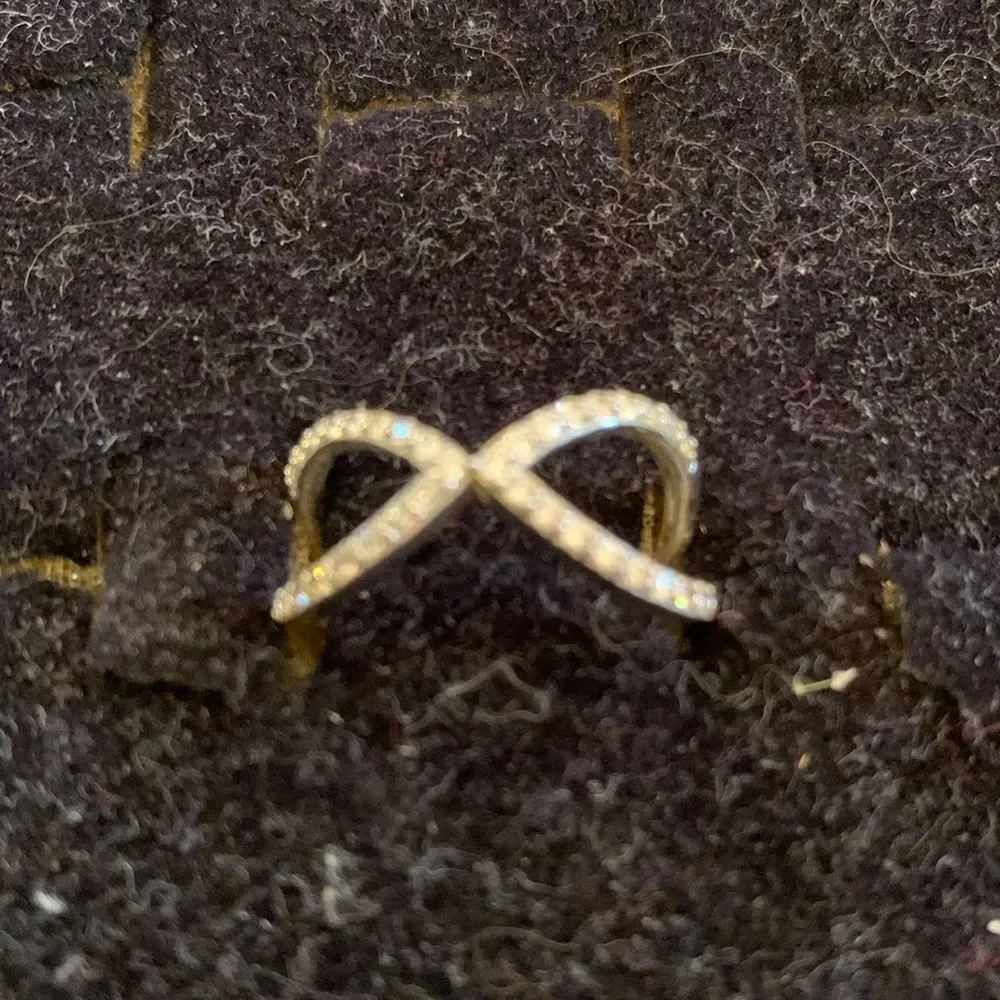 Elegant infinity ring with two overlapping bands 7